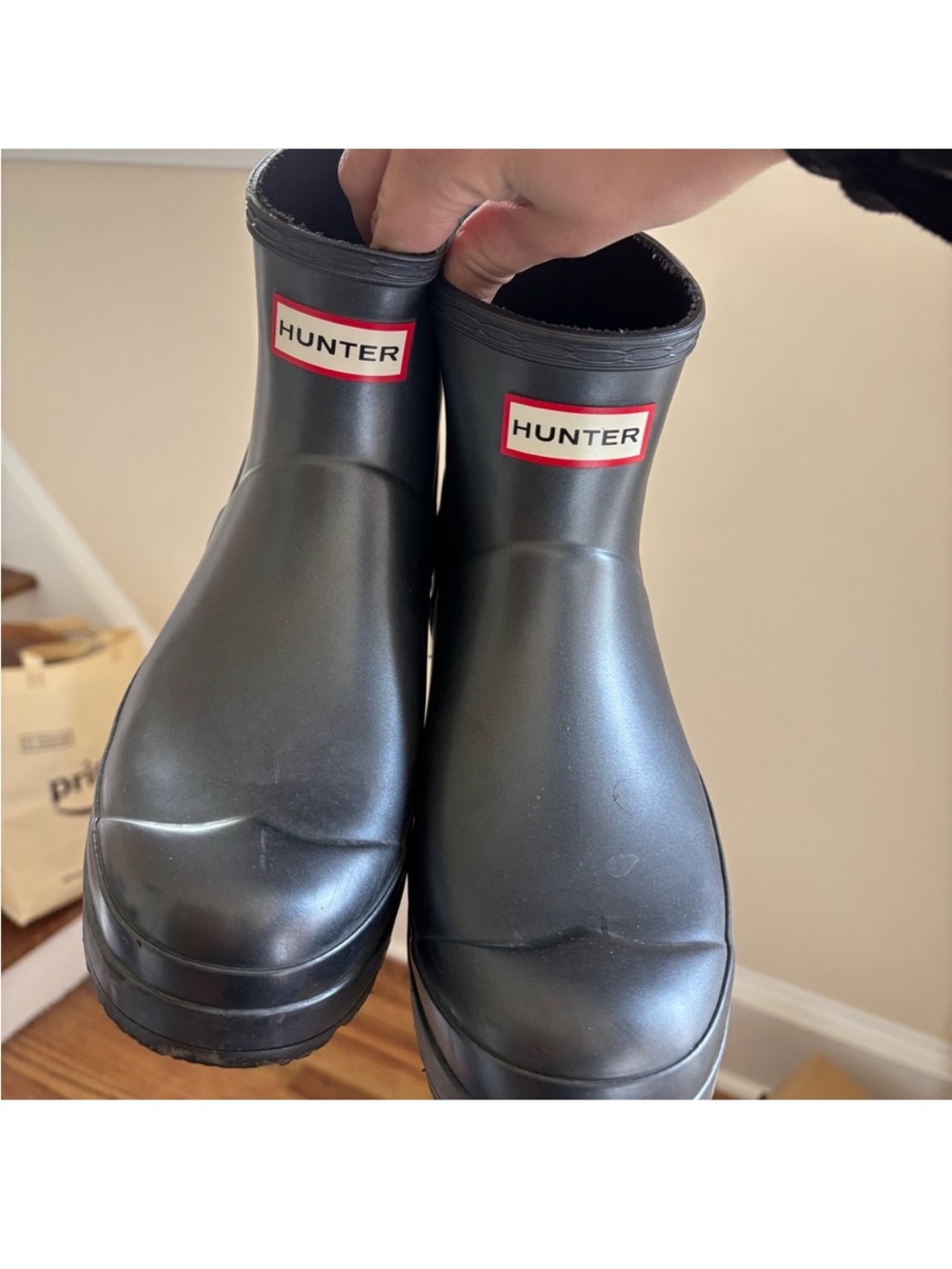 Hunter Short Waterproof Boots with Red Logo